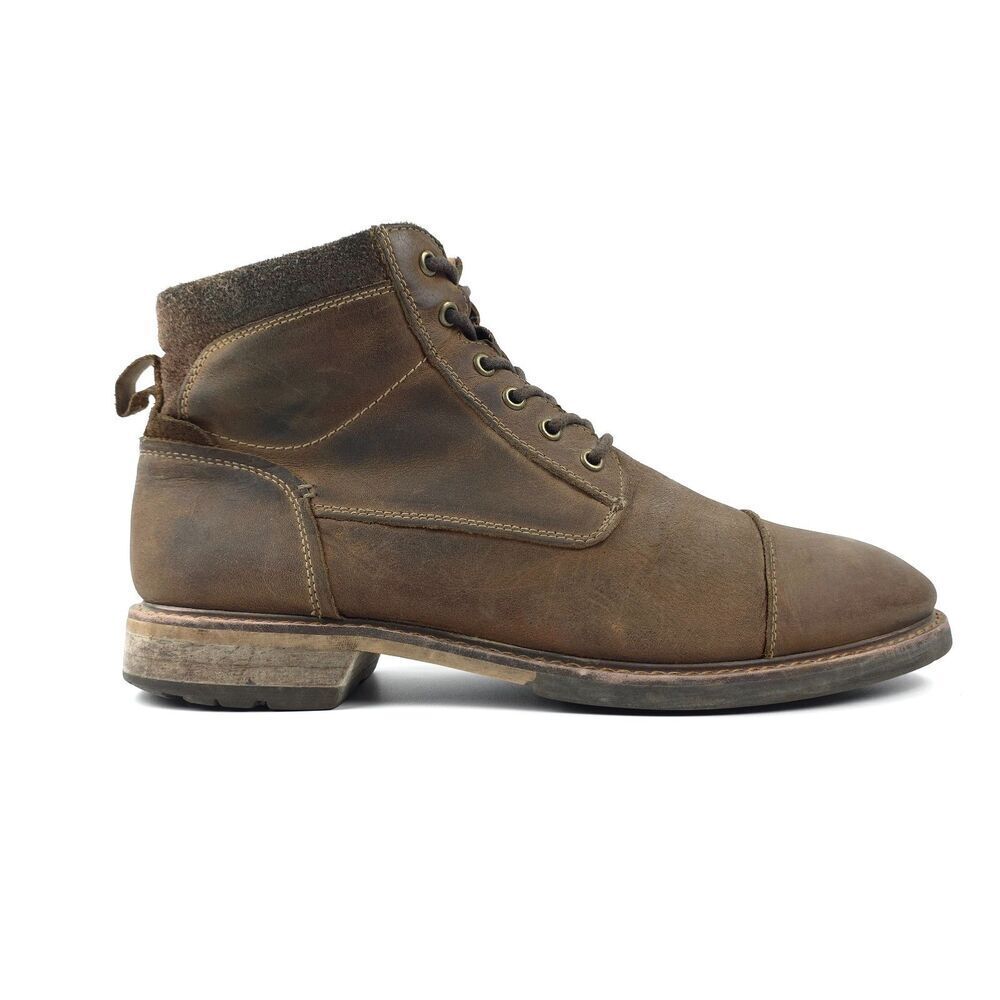 FLORSHEIM Lodge Cap Toe Brown Leather Boots Western Boho Bespoke Indie Cowboy - Picture 4 of 9